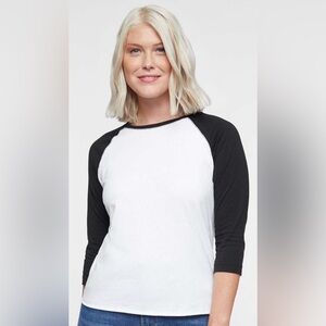 LAT Women's Baseball Fine Jersey Three-Quarter Sleeve Tee